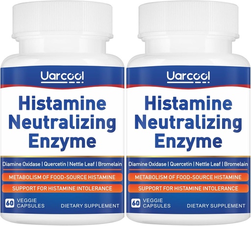 [BRSRAAAPPJYBOC3P] DAO Enzyme Suplemento Histamine Diamine Oxidase Suplemento para la Digestión Smooth - Made in USA - 60 Softgels (2 Botellas)