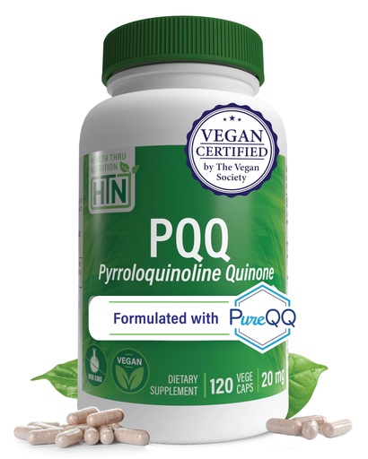 [BRSWGEI7BUIWMC33] Health Thru Nutrition PQQ 20mg 120 Servings Pyrroloquinoline Quinone as PureQQ | Promotes Mitochondrial Biogenesis | Certified Vegan | Non-GMO Gluten Soy Free Capsules| Clean Label PQQ Supplement