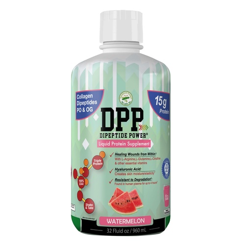 [BRSROHT4A57WCAA4] Nutritional Designs DPP Dipeptide, Wound-Healing Liquid Collagen & Whey Protein Supplement, Sugar-Free, Promotes Healthy Skin & Hair for Men & Women (Watermelon, Bottle, 32 Fl Oz)
