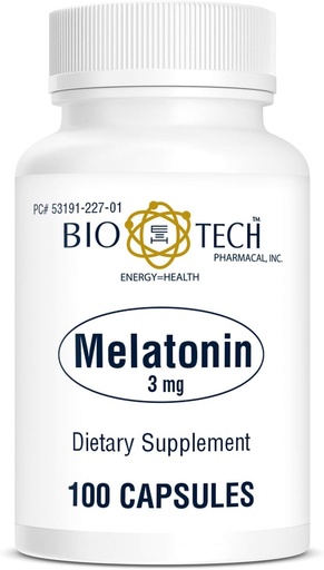[BRSWIE3YAUNGK33U] Bio-Tech Pharmacal Melatonin (3mg, 100 Capsules)