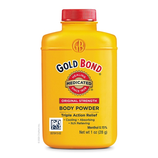 [BRSWKYAPCYIB4HDM] Gold Bond Medicated Body Powder Original Strength, 1 oz., Cooling, Absorbing & Itch Relief