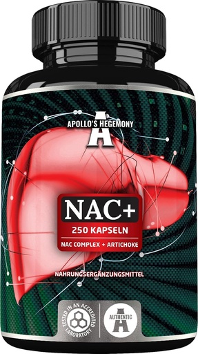 [BRSROGD6OF6A4FA4] APOLLO'S HEGEMONY NAC + 600 mg - N-Acetyl L-Cysteine and Artichoke Extract, 250 Vegan Capsules, 8 Month Supply, Amino Acid Dietary Supplement to Support Liver and Digestive Tract Functions