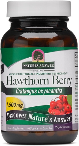 [BRSWIYQYOAIBSDDM] Nature's Answer Hawthorn Berry | Helps Sustain a Healthy Cardiovascular System | Gluten-Free, Non-GMO & Kosher Certified | Veggie Capsules 90ct