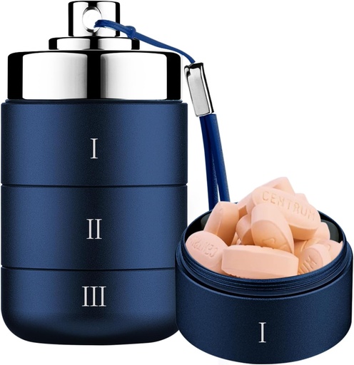 [BRSRAAYOA4NR6CLX] Metal Travel Pill Organizators, Portable Waterproof Daily Pill Box, Large Aluminum Pill Case Container 3 Reizi dienā Vitamīnu organizators, Daily Medicine Organizators vitamīnu, zivju eļļa, Papildinājums