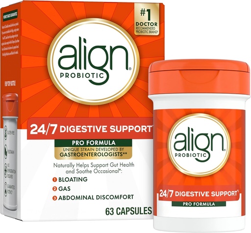 [BRSWYED6AEPBYEYV] Align Probiotic, Pro Formula, Probiotics for Women and Men, Probiotics for Digestive Health, Men and Womens Probiotic Capsules Help Relieve Occasional Bloating & Gas*, 63 Capsules