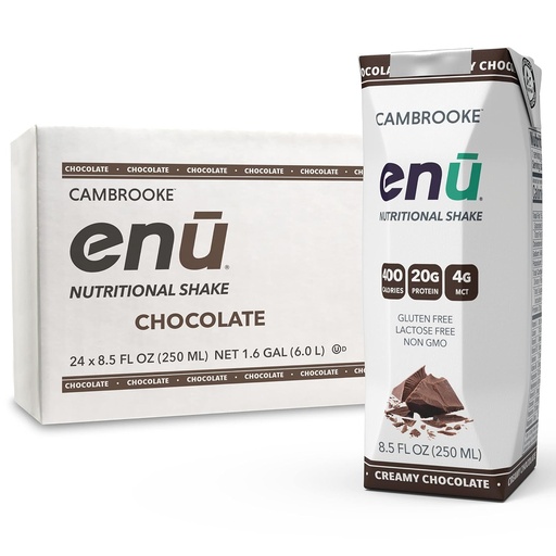 [BRSW2BIZPMNGE2DP] ENU Nutrition Shakes - 20g Protein | 400 Calories - Meal Replacement for Weight Gain (Chocolate, Pack of 24)