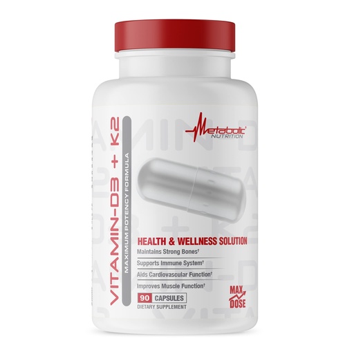 [BRSW2ZQ6PIPGKDY6] Metabolic Nutrition Vitamin D3 + K2, Bone and Heart Health Formula, Immune Support, 90 Veggie Caps 7000IU per Capsule Max Dose