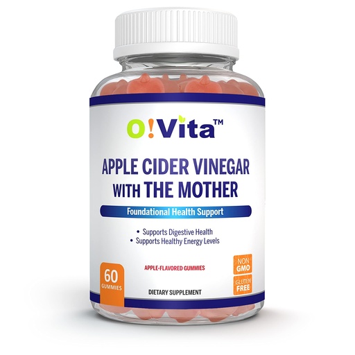 [BRSW2FQ6AR5REHLB] Apple Cider Vinegar Gummies with The Mother, Gluten Free, Vegan, Made with Pomagranate, Beet Root, and Vitamin B12 for Energy - 60 Non-GMO Apple Flavored Gummies, up to 2-Month Supply