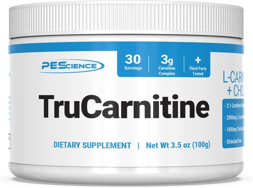 [BRSRMZ36BANBGF35] PEScience TruCarnitine, L-Carnitine-L-Tartrate, Superior Absorption Formula with Choline, 30 Serving, 3000 mg