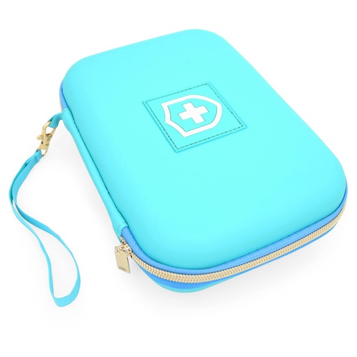 [BRSRMEIZAQIB62Q6] CASEMATIX 8" Turquoise Asthma Inhaler Case for Travel Fits Spacer, Mask and Accessories, Includes Case Only