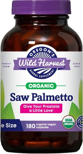 [BRSWYEIRO4PQYHQZ] Oregon's Wild Harvest Certified Organic Saw Palmetto Herbal Capsules, 180 الكونت