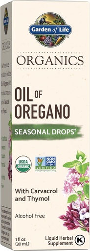 [BRSWGFL6BYNQ4DI3] Garden of Life Organics Oil of Oregano Seasonal Drops 1fl oz (30 mL) Liquid, Concentrated Plant Based Immune Support - Alcohol-Free, Organic, Non-GMO, Vegan &amp; Gluten Free Herbal Supplements