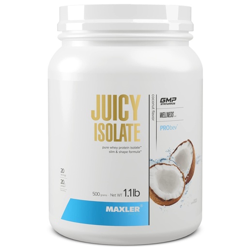 [BRSW2CTYBMFQKF3G] Maxler Juicy Isolate Protein Powder - Clear Whey Isolate - Low Lactose, Fat Free, Sugar Free Muscle Recovery Drink for Pre & Post Workout - Coconut 1.1 lb (20 Servings)