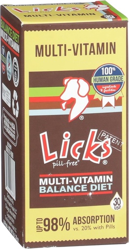 [BRSWIAIFAEOBMHI3] Licks Pill Free Dog Multivitamin - Dog Supplement with Vitamin C, D, and Calcium - Multivitamin Pet Supplies - Gel Packets - 30 Use