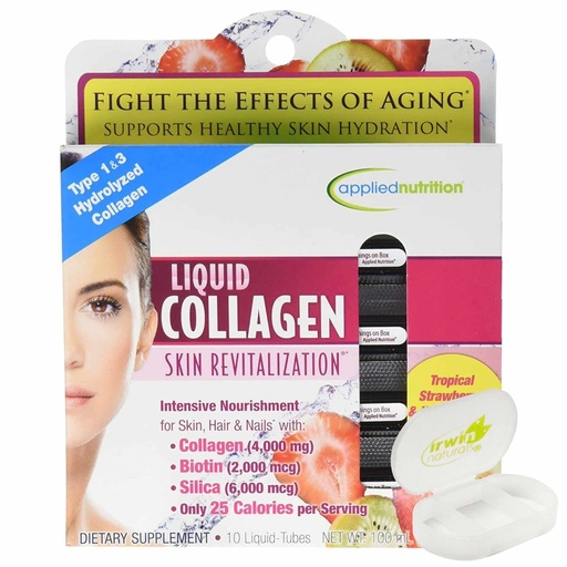 [BRSRMHQ6AEIQYE3J] Lumintrail Liquid Collagen Skin Revitalization Dietary Supplements 10 Liquid Tubes with Pill Case