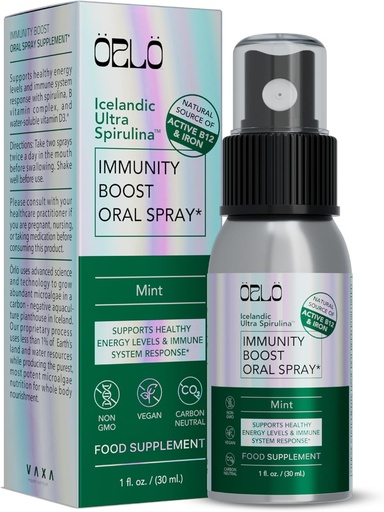 [BRSRMGIZDJYRYAD7] Orlo Immunity Boost Multivitamin osagarria Helduentzako Spray - Spirulina, Bitamina B konplexua, B12 Methylcobalamin, D3 bitamina - Energia, Garuna eta Immune Osasuna (60 zerbitzatu arte)