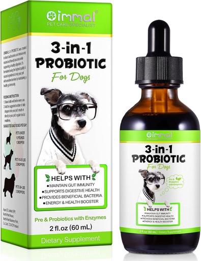 [BRSROFLQPINR6G35] Phát triển cho Chó, tự nhiên 3 trong số 1 Dog Probiotic Drops helps Relieve Diarrea, Hỗ trợ sức khỏe Gut Health, Itchy Da, Allergies, Immunity, Journalive Enzyme for Dog, Bacon Flavor - 60ml / 2fl.