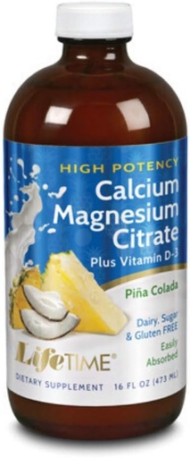 [BRSWIYT6CYGB42I5] LifeTime Cal Mag Citrate Hi-Potency, No Sugar, Pina Colada | 16 oz