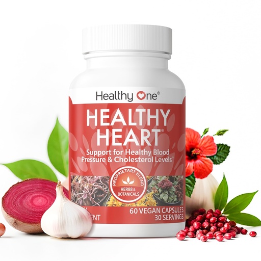 [BRSWKH3YAQFB42TK] Healthy Heart - Promotes Healthy Cholesterol Circulation & Blood Pressure - Plaque - Cortisol - Arteries - LDL - HDL - CoQ10 - Hawthorne - Beet Root - Garlic - Olive Leaf - Hibiscus - 60 Count