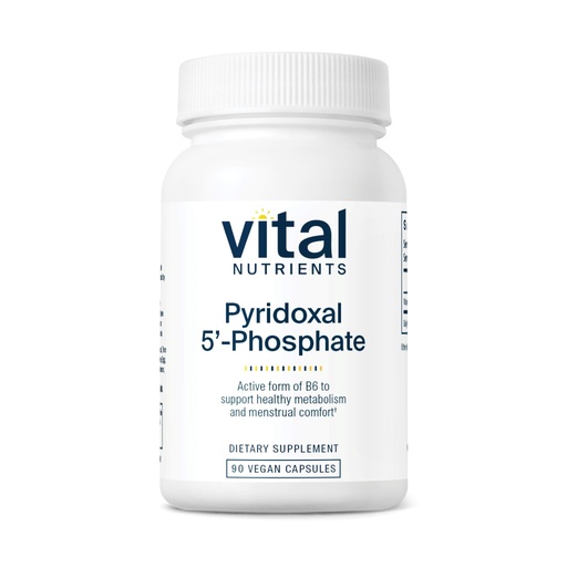 [BRSWIYQTBV4WYGTA] Vital Nutrients Pyridoxal-5 Phosphate - Activated Vitamin B6 - Methylated B6 for Metabolism, PMS, and Menstrual Support* - High-Potency P5P Supplement - Gluten, Dairy, Soy Free - 90 Capsules