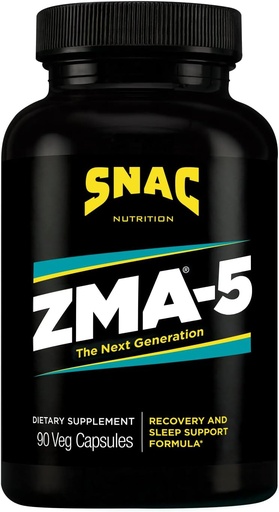 [BRSWIEI6OZ5RMG32] SNAC ZMA-5 Sleep Aid Supplement, Promote Muscle Recovery & Growth, Immune Support, & Restorative Sleep with Zinc, Magnesium & 5-HTP, Post Workout, Before Bed ZMA Supplements 90 Veggie Capsules