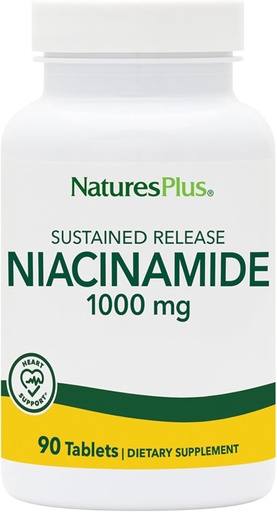 [BRSWKF36BN5AODDY] Natures Plus Niacinamide 1000 mg - 90 持久释放片,包2 - 支持Immune和皮肤健康,能源生产和脑功能 - 蔬菜,Gluten Free - 180 总服务