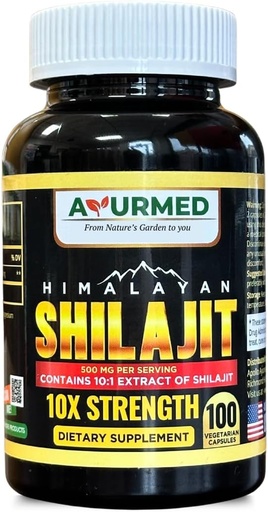 [BRSRMAI7BB6Q2CQV] Pure Organic Himalayan Shilajit Capsules (Shilajeet) for Men and Women - 5000 mg Equivalent - Natural Energy & Stamina Booster - 100 Veg Capsules | Made in USA - Fulvic Mineral Supplement