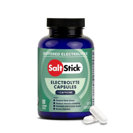 [BRSWIZYGBBYRS23U] SaltStick Electrolytes with Caffeine - Salt Pills and Electrolytes for Running, Hydration, Leg Cramps Relief, Sports Recovery, Hiking Essentials - Salt, Magnesium, Potassium, Vitamin D3 - 100 Count