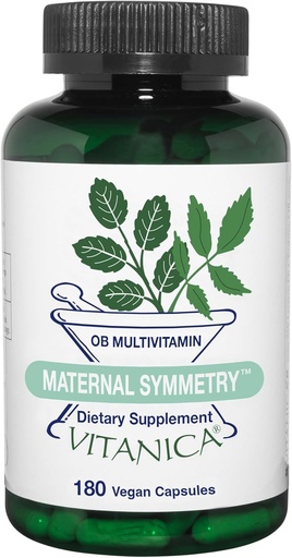 [BRSWIZQ6OUPGCD3M] Vitanica simmetria materna, vitamine prenatali e postnatali, Vegan/Vegetarian, 180 capsule
