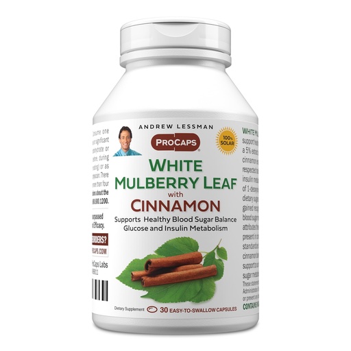 [BRSW2HQKBV6WMDI2] ANDREW LESSMAN White Mulberry Leaf with Cinnamon 30 Softgels - Standardized White Mulberry Leaf with Cinnamon Bark Extract.