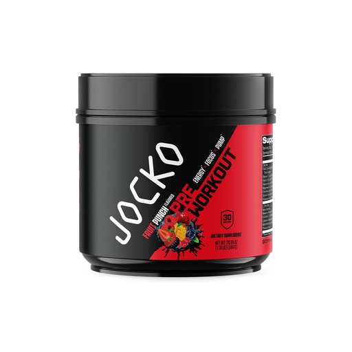 [BRSRAHDRPMCBGC3K] Jocko Fuel Pre Workout for Men & Women - High Stim Low Sugar Blend with Beta Alanine + L-Citrulline, Support Muscle Pump, Energy, & Recovery, 200mg of Caffeine Fruit Punch, 30 Servings 1.31lbs (594 G)