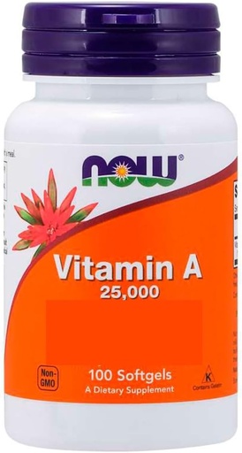 [BRSWIYAPOQAGGYD2] Vitamin A from Fish Liver Oil, 25000IU, 250 Sgels by Now Foods (Pack of 4)