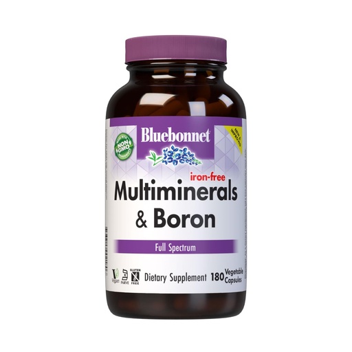 [BRSWIYQAO4FG22A3] Bluebonnet Multi Minerals Supplement Plus Boron Chelated Magnesium Potassium Copper Selenium Manganese Chromium & Zinc Complex for Women & Men - No Iron, Non-GMO, Gluten-Free - 180 Vegetable Capsules