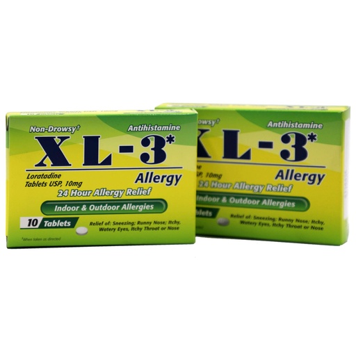 [BRSWYGDQOUCRGGTV] XL-3 Allergy, 24 Hour Allergy Relief, 2-Pack with 10 Tablets Each