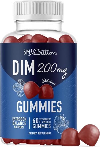 [BRSROHYLAFYRYALD] DIM Gummies | 200mg | Hormone Balance Gummies for PMS, Menopause, Hormonal Acne & More | Estrogen Balance & Detox for Women and Men | with 50mg Beet Root for Antioxidant Support | Gluten-Free | 60ct.