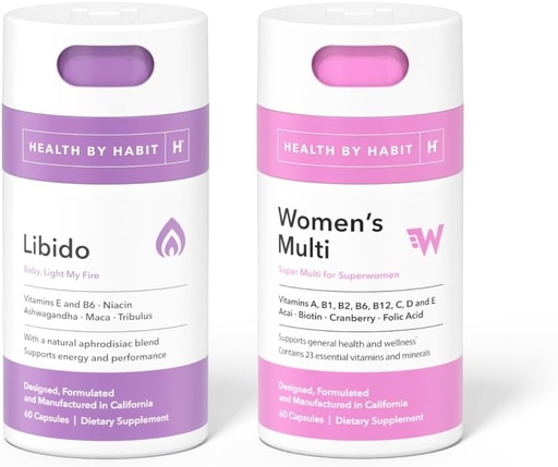 [BRSROZYCBEMAA3L4] Gezondheid door Habit Voel jezelf Kit - Libido Blend (60 capsules) & Women's Multi Supplement (60 capsules), Niet GGO, Suikervrij
