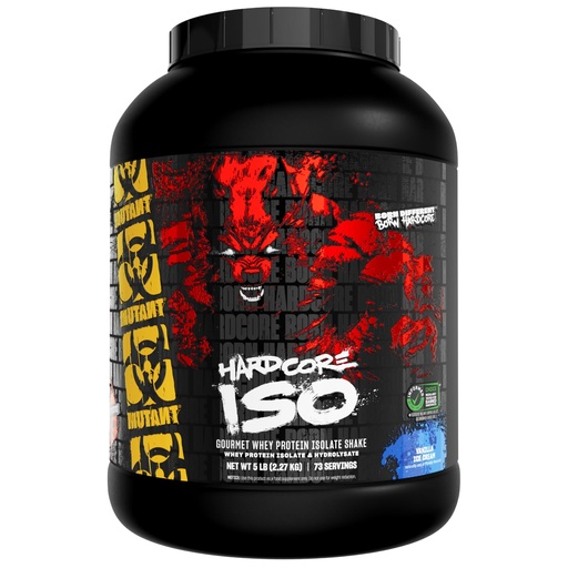 [BRSWKEA4CAOBCDTI] Mutant Hardcore ISO Whey Protein Isolate Powder Acts Fast to Help Recover, Build Muscle, Bulk and Strength, 5 lb - Vanilla Ice Cream