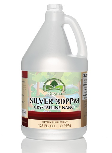 [BRSWYZD7AB5R4FY7] Organa Crystalline Nano Colloidal Silver - Ultra Pure Silver Liquid for Immune Support - Ultimate Bio Active Supplement Solution - Plata Coloidal - 1 Gallon (128 Ounces) - 30 PPM