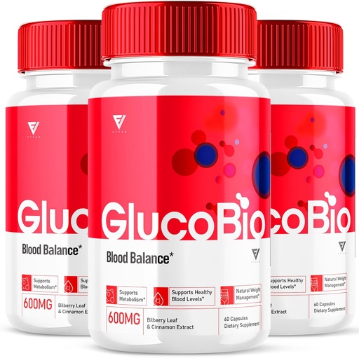 [BRSRAGAECB6AIEYV] (3 Pack) GlucoBio Health and Wellness Support Capsules Gluco Bio Pills, Gluco Bio Natural Vitamin Overall Health and Wellness Formula Glycogen Support Supplement, BioGluco Capsules (180 Capsules)