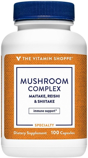 [BRSWIYTYOEDRYHDE] The Vitamin Shoppe Mushroom Complex, (Maitake, Reishi & Shiitake) Antioxidant That Supports The Immune System & Healthy Brain (100 Capsules)
