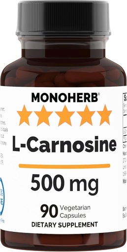 [BRSRAZQYCUNBQFAZ] L-Carnosine 500 mg - 90 Veg Capsules - 90 Servings