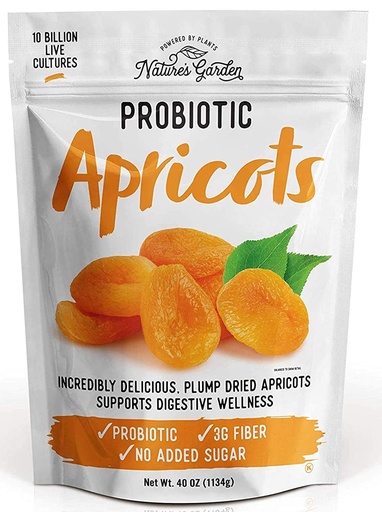 [BRSWGC33BMHBMAI3] Nature's Garden Probiotic Apricots - Dried Fruit, Plump Dried, Gluten-Free, Dairy-Free, Vegan – Bulk 40 Oz Bag (Pack of 1)