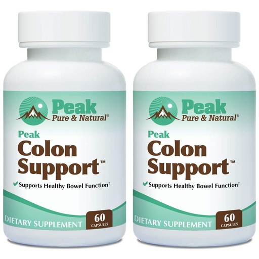 [BRSWYBIQAUJQYFLK] Peak Pure & Natural Colon Support - Colon Cleanse and Detox Supplement for Digestive Health - Gut Health Support with Inulin and Senna Leaf Extracts - with Fiber, Prebiotics, and Probiotics - 2 Pack