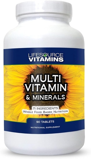 [BRSW2HYOO4BGCGY6] LifeSourVitamins LifeSource Meuments Whole Food multivitamin & Minerals với 71 Tất cả các tính chất tự nhiên, Probioisms, Digestive Enzymes, Chelated Minerals và Non-GMO, 90 bảng