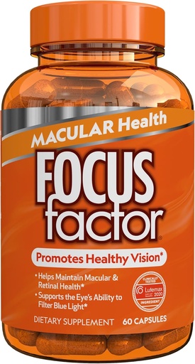 [BRSRO2YHAEMBMCLF] 聚焦因子 Macular 健康公式(60 Counter) - 用于 Macular 支持的眼维他命-Lutein 和 Zeaxanthin 补充Folate,维生素B12,维生素C,维生素E,Lutemax 2020® - 眼健康支持