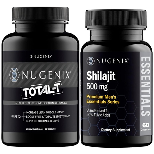 [BRSRAAIKA4BWCHY6] Nugenix Essentials Shilajit and Total-T Testosterone Booster for Men