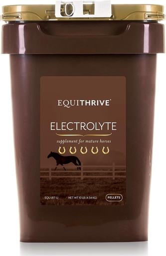 [BRSWGAQCCB5G22TD] Equithrive Horse Electrolyte Pellets, Vitamins and Minerals Supplement, Equine Feed Supplies for Training and Competition, 10 lbs, 50 Day Supply