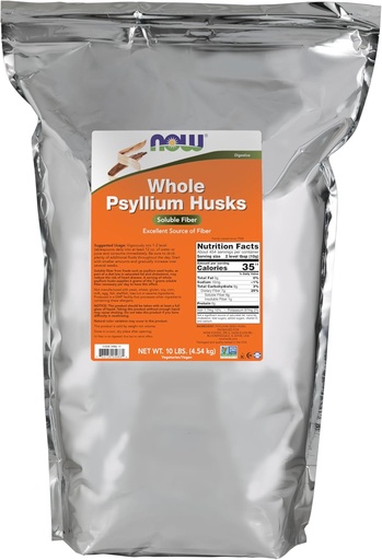 [BRSWIY36CQBQYCTY] NOW Foods Supplements, Whole Psyllium Husks, Non-GMO Project Verified, Soluble Fiber, 10-Pound