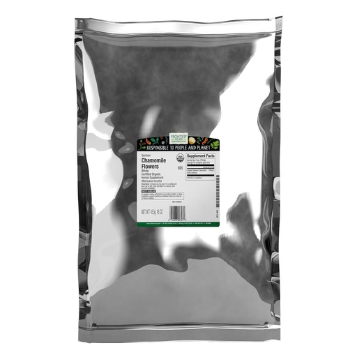 [BRSWGFQFA4OWCE3G] Frontier Co-op Organic Whole Chamomile Flowers, Kosher, Bulk Herb - Dried Chamomile Flowers for Tea, Natural Skincare Recipes and More | 16 Ounce (Pack of 1)