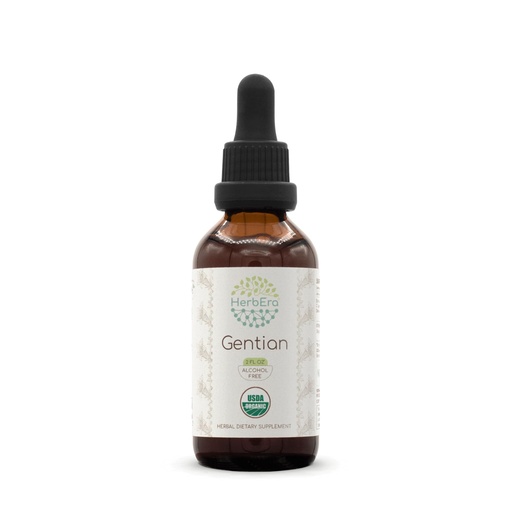 [BRSWGYA6PINRMHIU] Gentian Alcohol-Free Herbal Extract Tincture, Concentrated Liquid Drops Natural USDA Organic Gentian (Gentiana Lutea) Dried Root (2 fl oz)